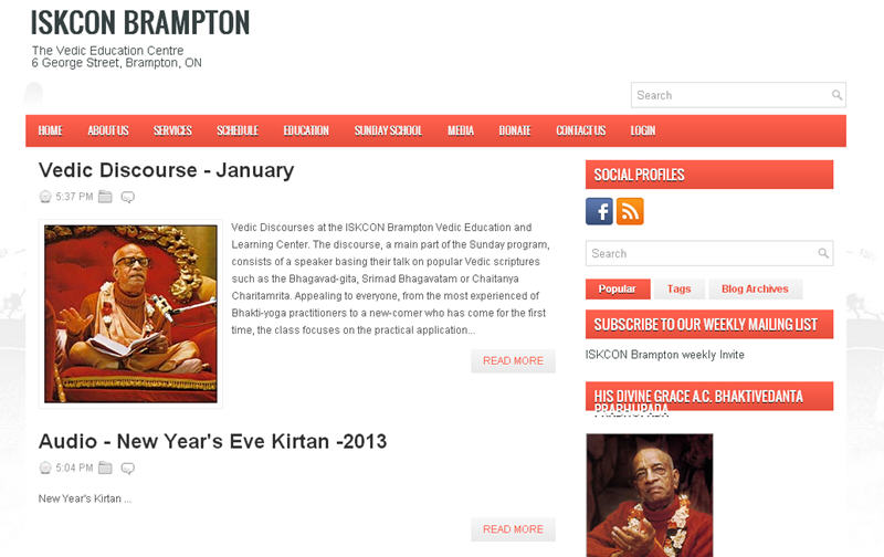 ISKCON Brampton Website
